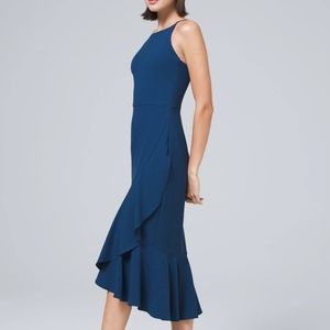 NWT White House Black Market Ruffle-Trim Midi Dress,